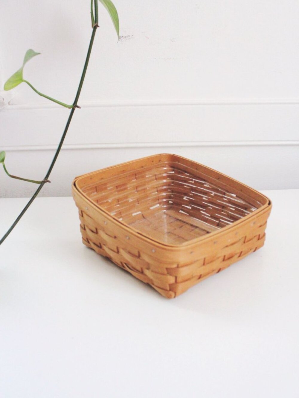 Longaberger Handwoven Square Basket Note Pal Plastic Protector 2003 Vintage USA